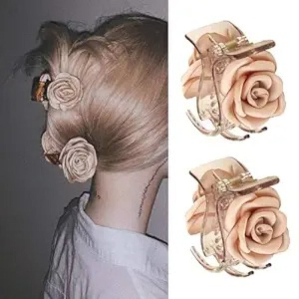 Roses Hair Claw Clips Set of 2